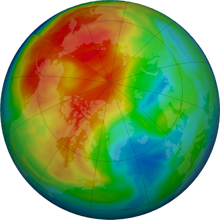 Arctic ozone map for 11 January 2021
